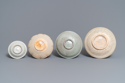 A collection of 15 Chinese celadon- and cream-glazed wares, Song and later