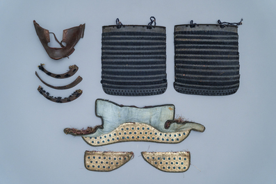 A number of pieces from a Japanese samurai suit of armour, Edo, 18th C.