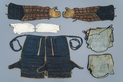 A number of pieces from a Japanese samurai suit of armour, Edo, 18th C.