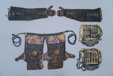 A number of pieces from a Japanese samurai suit of armour, Edo, 18th C.