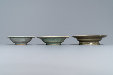 A collection of 15 Chinese celadon- and cream-glazed wares, Song and later