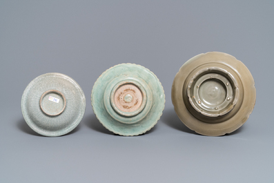 A collection of 15 Chinese celadon- and cream-glazed wares, Song and later