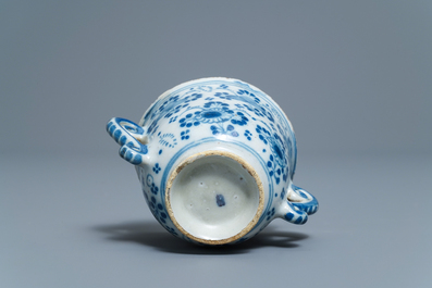 A Dutch Delft blue and white two-handled cup, 18th C.