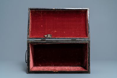 A Japanese gilt-lacquered mother-of-pearl inlaid Namban coffer for the Portuguese market, Edo, 17th C.