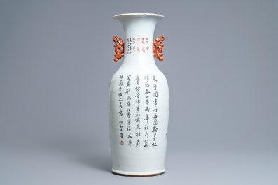 Un vase en porcelaine de Chine qianjiang cai, sign&eacute; pour Wang Xing Li, dat&eacute; 1908