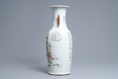 Un vase en porcelaine de Chine qianjiang cai, sign&eacute; pour Wang Xing Li, dat&eacute; 1908