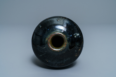 A Chinese Jian 'hare's fur' black-glazed jar, Song