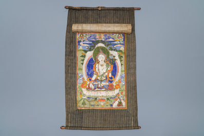 A 'White Tara' thangka, Tibet, 18/19th C.