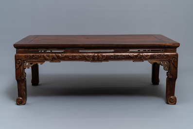 A low Chinese rectangular wooden table, kangzhuo, Ming or later