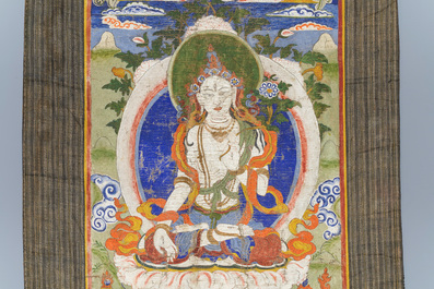 A 'White Tara' thangka, Tibet, 18/19th C.