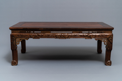 A low Chinese rectangular wooden table, kangzhuo, Ming or later