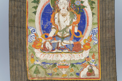 Een thangka met Witte Tara, Tibet, 18/19e eeuw