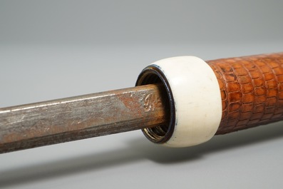 Eight canes incl. swords, daggers, dice and silver handles, 19th C.