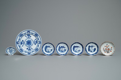 A varied collection of mostly blue and white Chinese porcelain, Ming and later