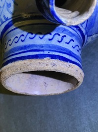 A blue and white Antwerp maiolica wet drug jar, dated 1549