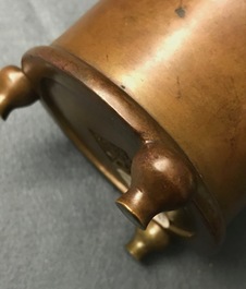 A Chinese bronze tripod censer, Xuande mark, 17/18th C.