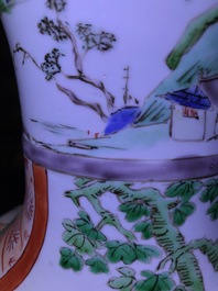 A Chinese famille verte 'Hong Men Yan' vase, Kangxi
