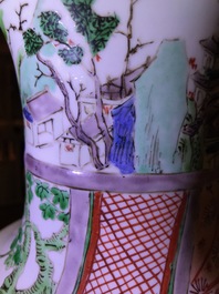 A Chinese famille verte 'Hong Men Yan' vase, Kangxi