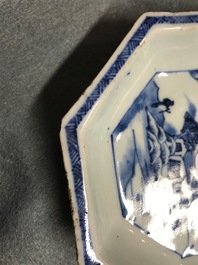 Un service &agrave; mendiants en porcelaine de Chine bleu et blanc, 18/19&egrave;me