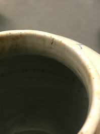A Chinese blue and white jar with birds among blossoms, Transitional period