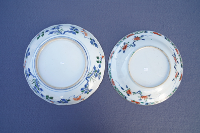 Quatre plats en porcelaine de Chine famille verte, Kangxi