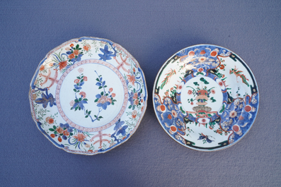 Quatre plats en porcelaine de Chine famille verte, Kangxi