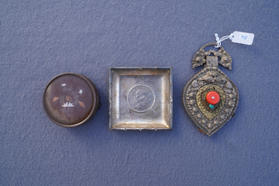 A varied collection of Chinese and Asian metalware, incl. paktong, silver and gilt bronze, 17th C. and later