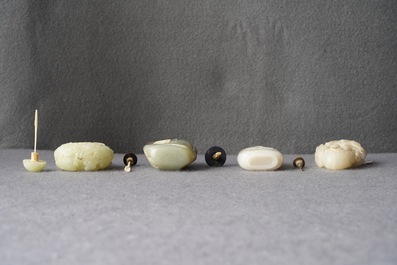 Quatre tabati&egrave;res en jade, Chine, 19/20&egrave;me