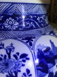 A Chinese blue and white baluster jar and cover, Kangxi