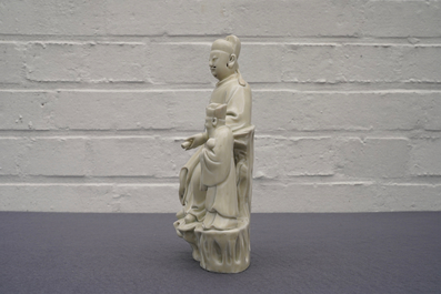 Un groupe en porcelaine blanc de Chine de Dehua figurant Wenchang Wang et Guixing, Kangxi