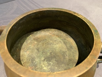 A large Chinese bronze censer, Xuande mark, 18th C.