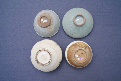 A collection of 15 Chinese celadon- and cream-glazed wares, Song and later