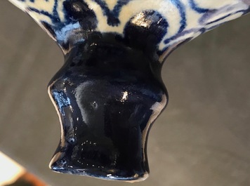 A blue and white Antwerp maiolica wet drug jar, 2nd half 16th C.
