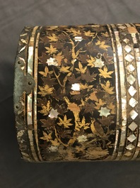 A Japanese gilt-lacquered mother-of-pearl inlaid Namban coffer for the Portuguese market, Edo, 17th C.