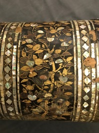 A Japanese gilt-lacquered mother-of-pearl inlaid Namban coffer for the Portuguese market, Edo, 17th C.