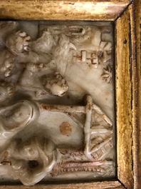 Un relief en alb&acirc;tre sculpt&eacute; figurant 'L'adoration des bergers', Malines, 16/17&egrave;me