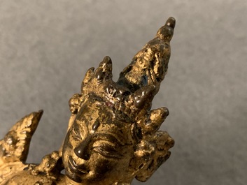 Une figure d'une Tara Verte en bronze dor&eacute;, Sino-Tibet, 17/18&egrave;me