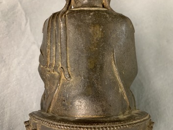 A Chinese bronze figure of Buddha, Ming