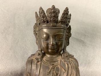 A Chinese bronze figure of Buddha, Ming