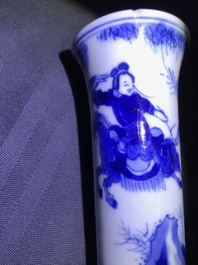 Six small Chinese blue and white vases, Kangxi