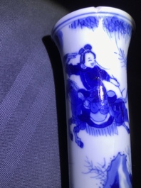 Zes kleine Chinese blauw-witte vazen, Kangxi