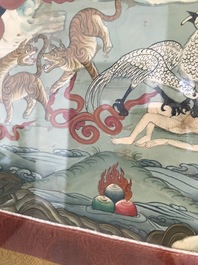 A framed 'Rahula' thangka, Tibet, 19th C.