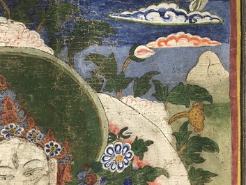 Een thangka met Witte Tara, Tibet, 18/19e eeuw