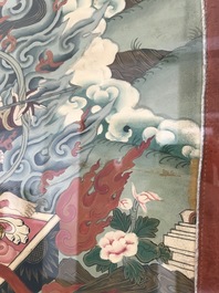 A framed 'Rahula' thangka, Tibet, 19th C.