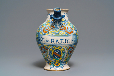 A large Italian maiolica wet drug jar, Deruta, dated 1569