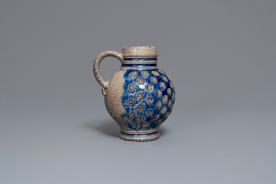 Two Westerwald stoneware jugs, Germany, 17/18th C.