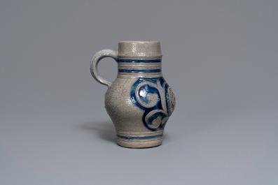 Two Westerwald stoneware jugs, Germany, 17/18th C.