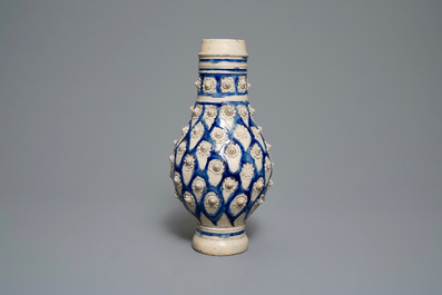 A large German stoneware jug with applied floral design, Westerwald, 17th C.