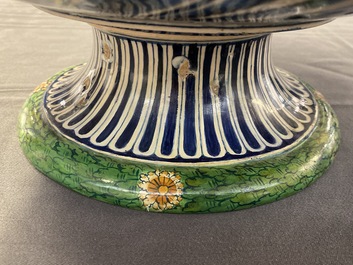 A large Italian maiolica footed bowl with Amor, Montelupo or Caffagiolo, 1st half 16th C.