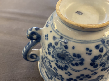 A Dutch Delft blue and white two-handled cup, 18th C.